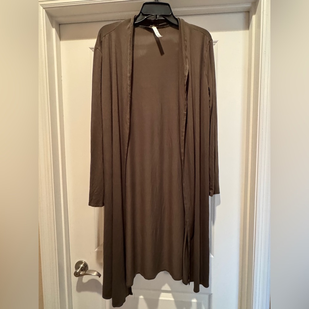 Long Brown Open Cardigan- One Size